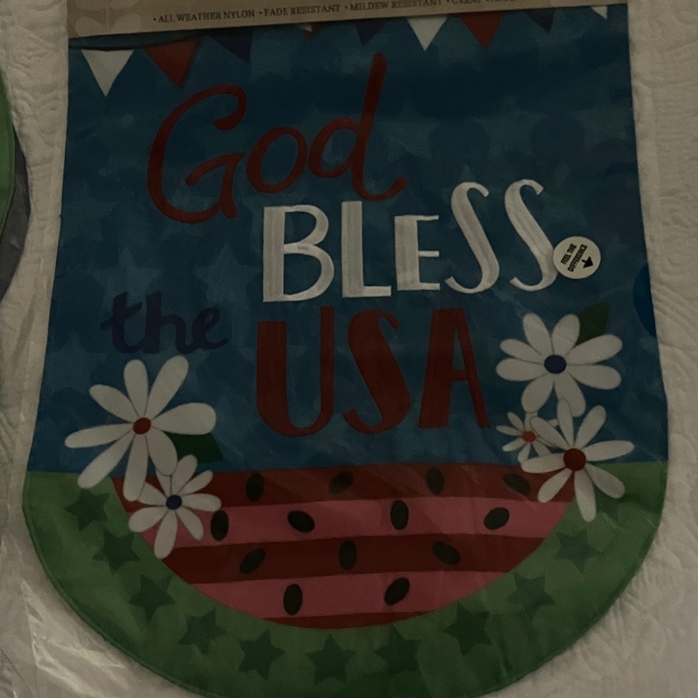 Patriotic Tapestry with Watermelon and USA Design